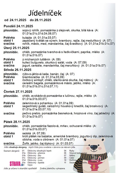 JÍDELNÍČEK 24.11.-28.11. 1